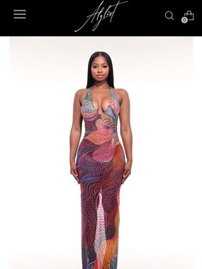 Abyss Multicolor Halter Maxi Dress